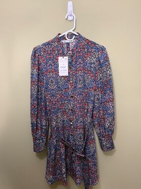 Zara Floral Button-Front Mini Dress